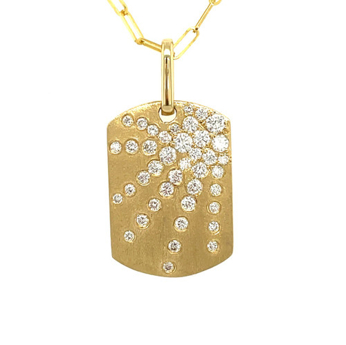 Diamond Spray Dog Tag Necklace
