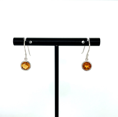 Bezel Set Citrine Earrings