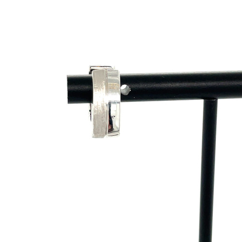 Silver Triangle Hoop Earrings