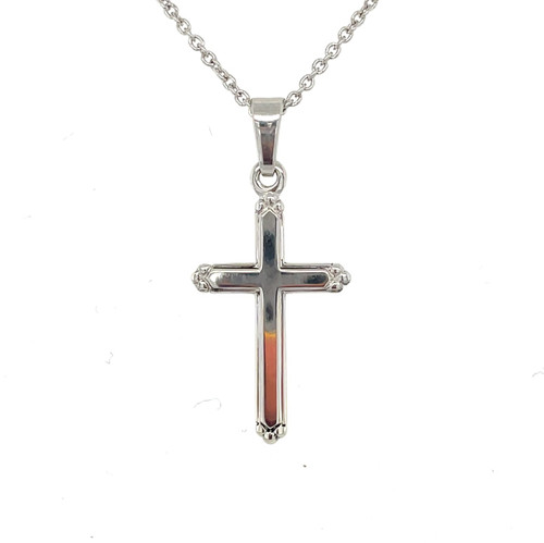 Cross with Bail- Sterling Silver