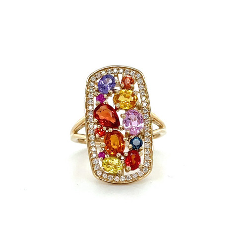 Princessa Multicolor Sapphire Ring