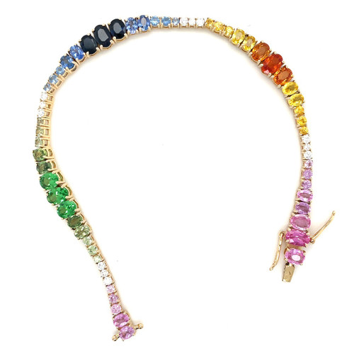 Riviere Multicolor Sapphire Bracelet