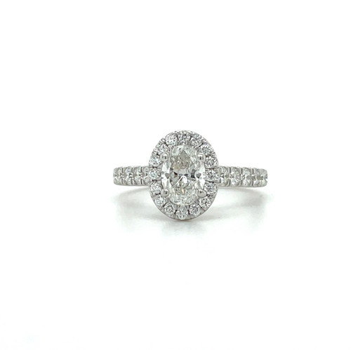 1.53cttw Oval Diamond Halo Engagement Ring