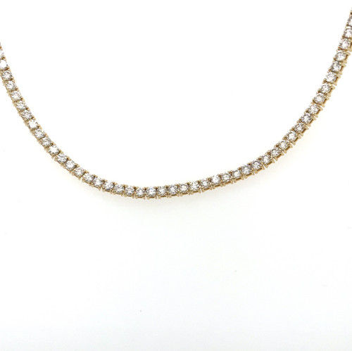 8cttw Diamond Tennis Necklace - Yellow Gold
