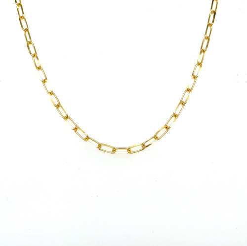 3.1mm Paper Clip Chain - Yellow Gold