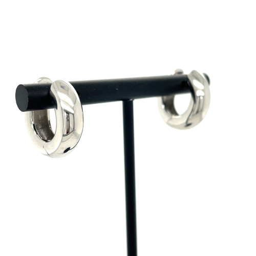 Donut Huggie Hoops - Sterling Silver