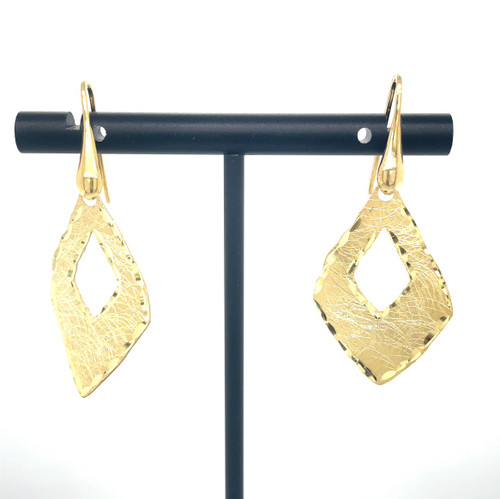 Diamond Shape Earrings - Yellow Gold Plate
