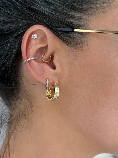 Flush Set Mosaic Hoops