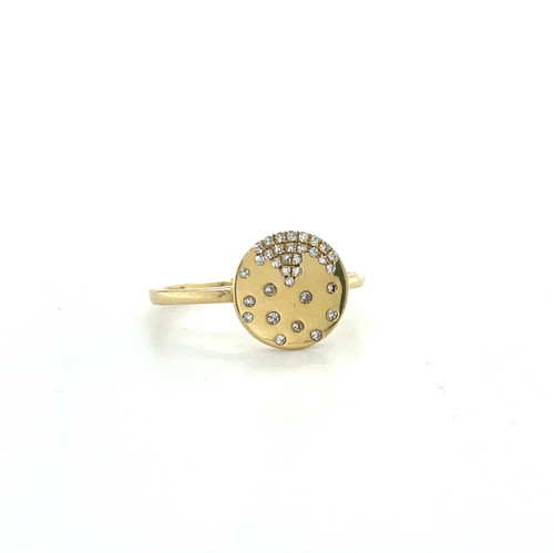 Scattered Diamond Circle Ring