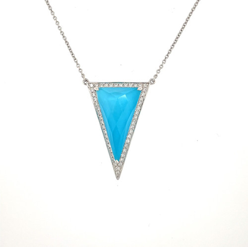 Turquoise and Quartz Triangle Necklace- Discontinued