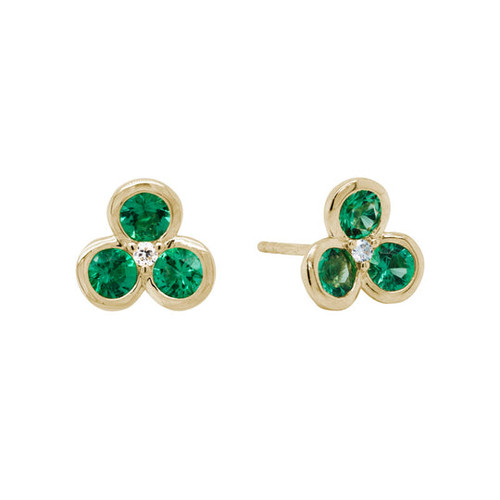 Emerald Trio Studs