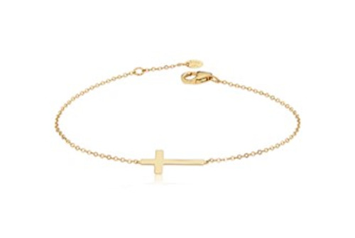 Sideways Cross Bracelet- Gold