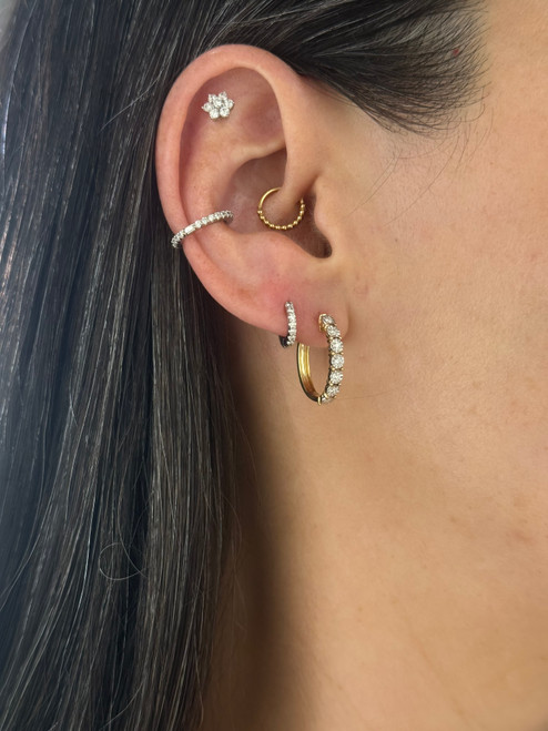 diamond hoops, diamond earrings, yellow gold diamond earrings, yellow gold diamond hoops