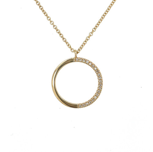 Half Diamond Circle Pendant
