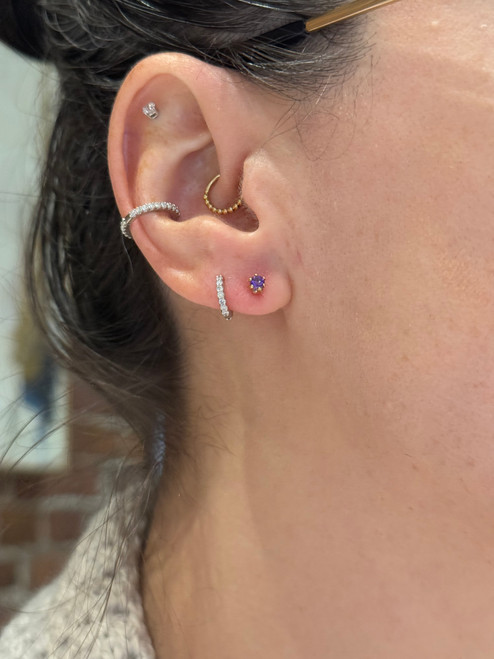 amethyst studs, amethyst earrings