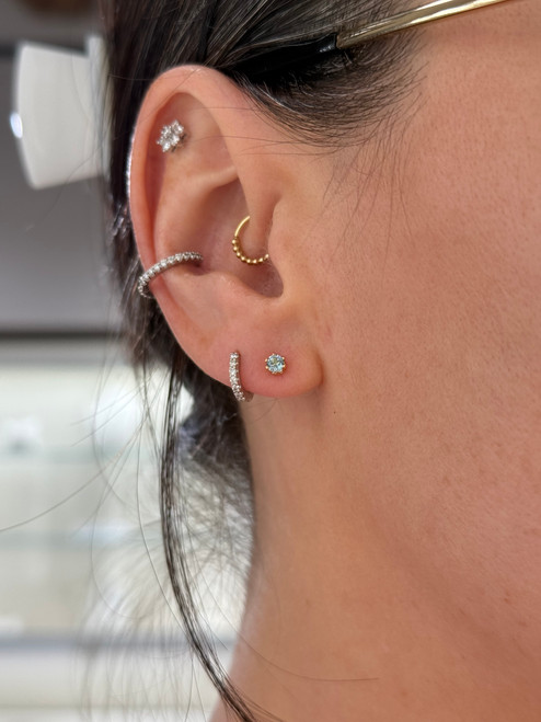 3mm Swiss Blue Topaz Studs