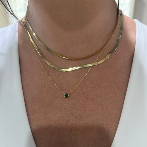 Emerald Semi-bezel Pendant