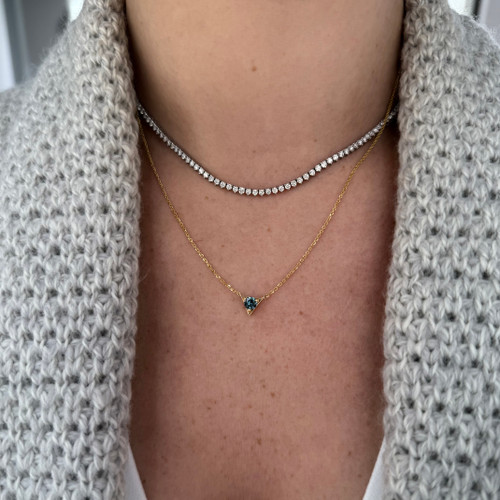 Montana Sapphire Triangle Pendant