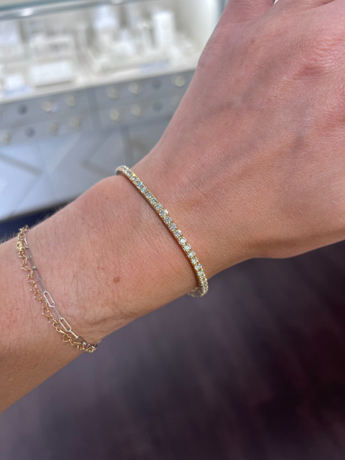 4.20ct Claspless Stretch Tennis Bracelet