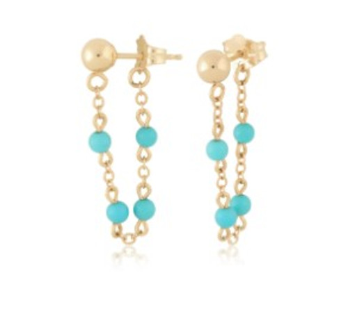 Turquoise Chain Earrings Turquoise Chain Earrings