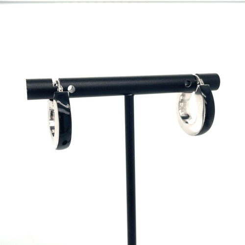 Black Enamel Hoops