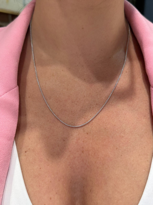 20" Platinum 1.1mm Wheat Chain