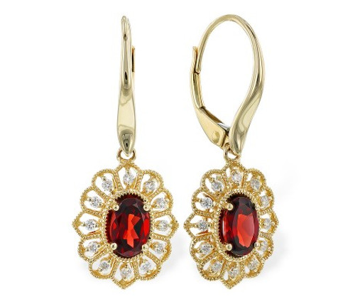 Garnet Filigree Earrings