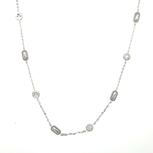 Oval Bead and Diamond Necklace
