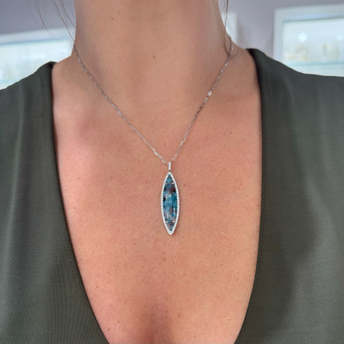 one of a kind necklace, one of a kind jewelry, Paraiba tourmaline, Paraiba tourmaline jewelry, Paraiba tourmaline necklace