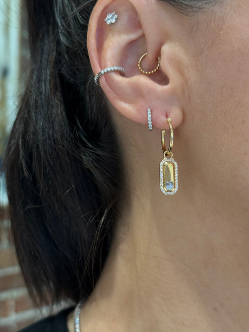 Rectangular Gold Earrings
