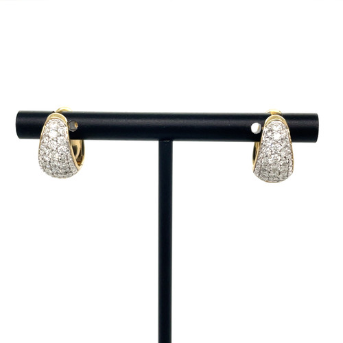 diamond hoops, diamond pave hoops, pave hoops, diamond earrings