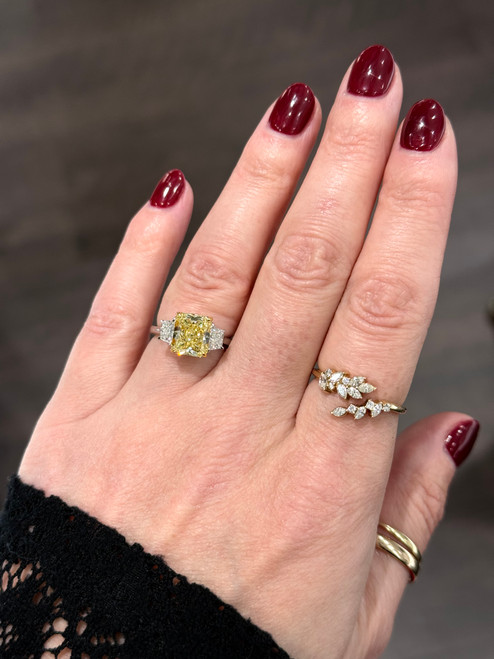 fancy yellow diamond, fancy yellow diamond ring, fancy yellow diamond engagement ring, yellow diamond ring