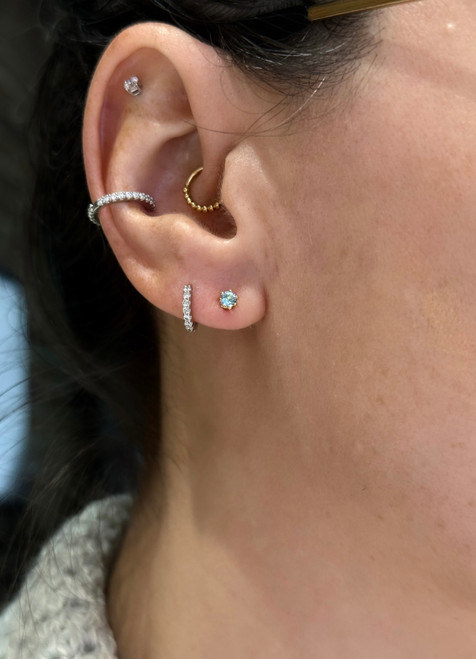 3mm Sky Blue Topaz Studs
