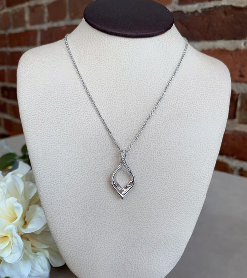 Diamond Accented Teardrop Pendant