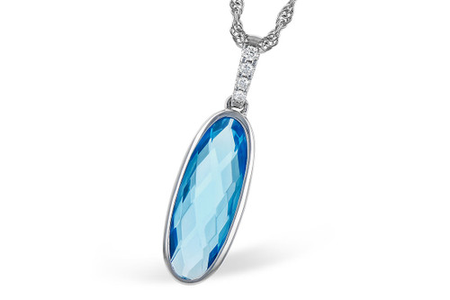 Blue Topaz Bezel Set Pendant
