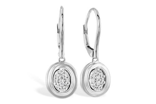 Pave Diamond Earrings with Satin Finish