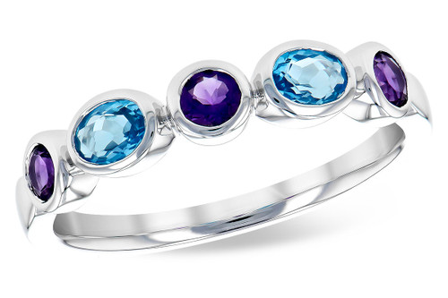 Blue Topaz and Amethyst Ring