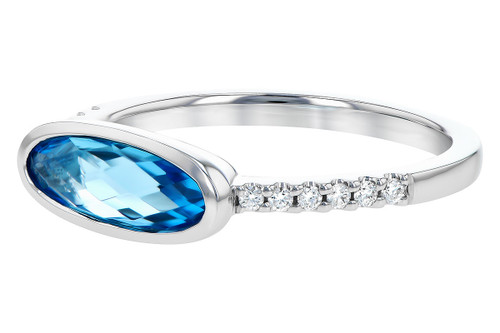 Blue Topaz Ring Bezel Set
