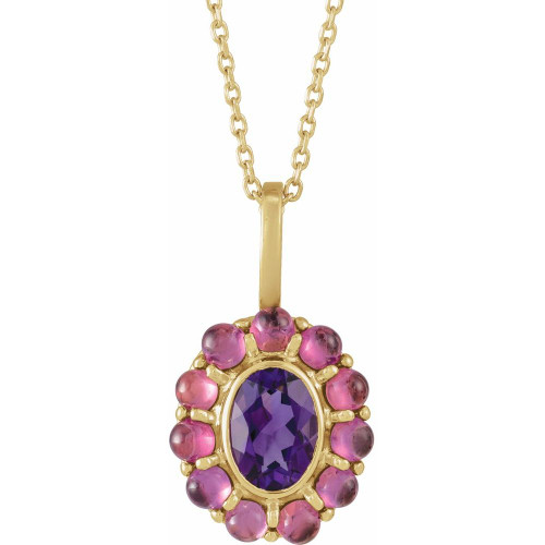 Amethyst and Rhodolite Garnet Pendant