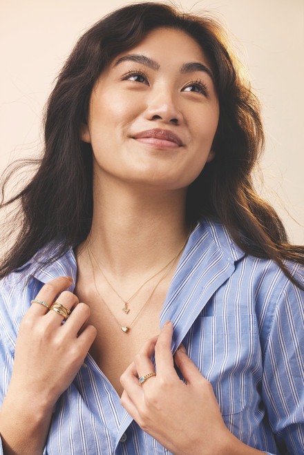 Blue Topaz Chain Ring