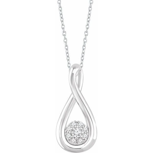 Infinity Inspired Pave Diamond Necklace