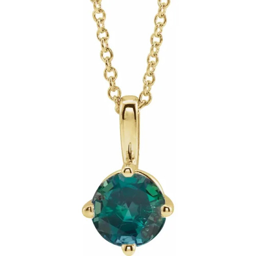 Lab-Grown Alexandrite Solitaire Necklace