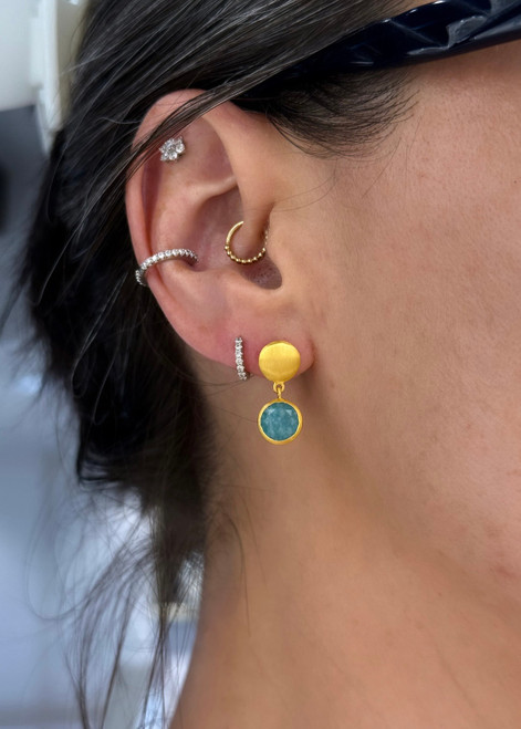 Amazonite Moon Earrings