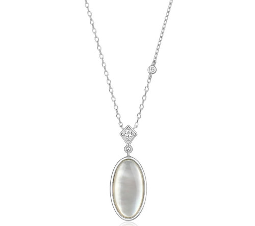 Mother of Pearl & White Topaz Pendant