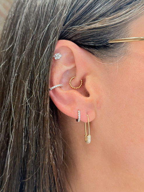 safety pin earrings, diamond safety pin earrings, diamond safety pin jewelry, safety pin jewelry