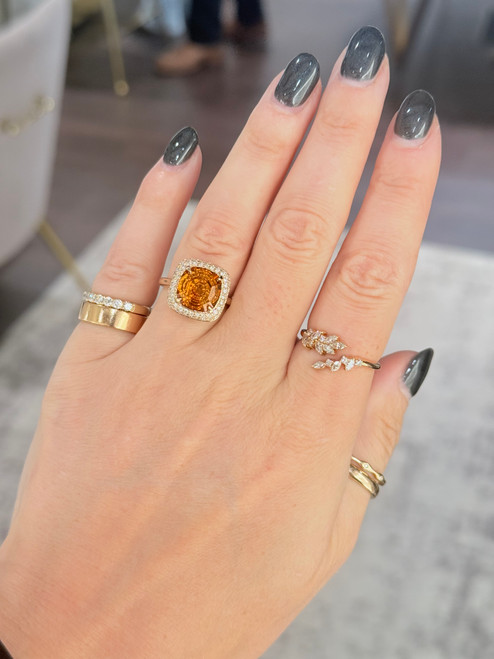 citrine ring, citrine and diamond ring, citrine jewelry, unique citrine jewelry