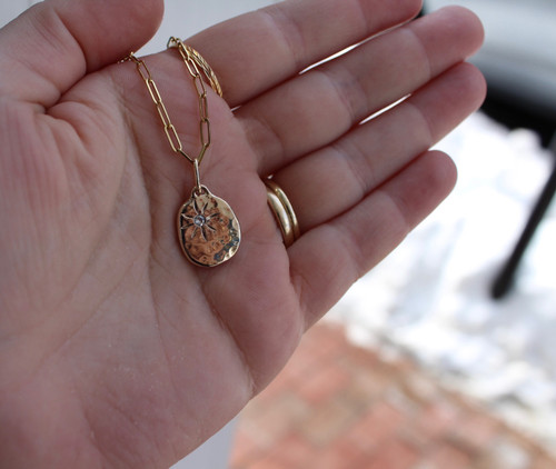 Summerwind Collection Gold Puddle Pendant with Starburst