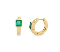 emerald hoops, emerald earrings, unique emerald earrings, unique emerald hoops, emerald jewelry