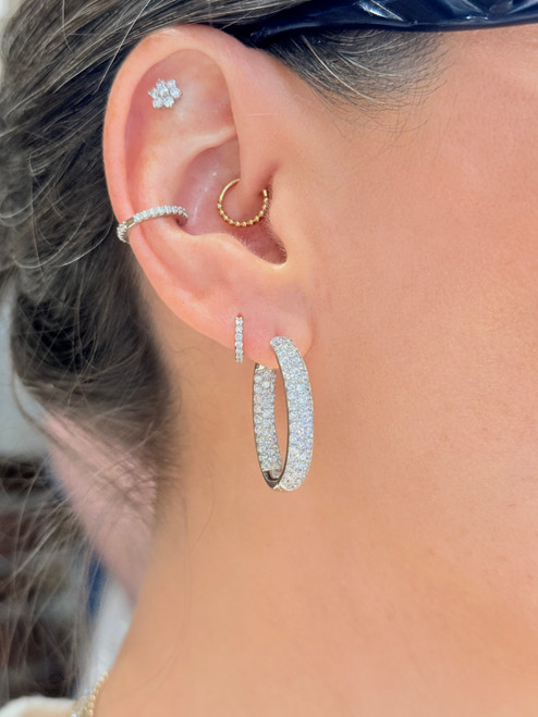 diamond hoops, pave diamond hoops, unique diamond hoops
