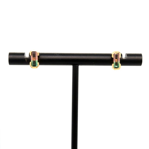 Watermelon Tourmaline Studs
